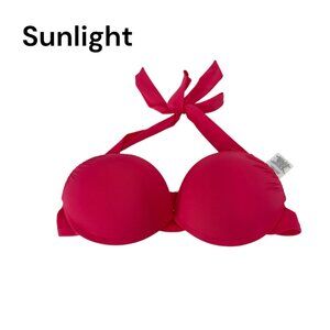 Mossimo Womens Halter Tie Bikini Top SZ M - Padded Push-Up Adjustable Back Strap